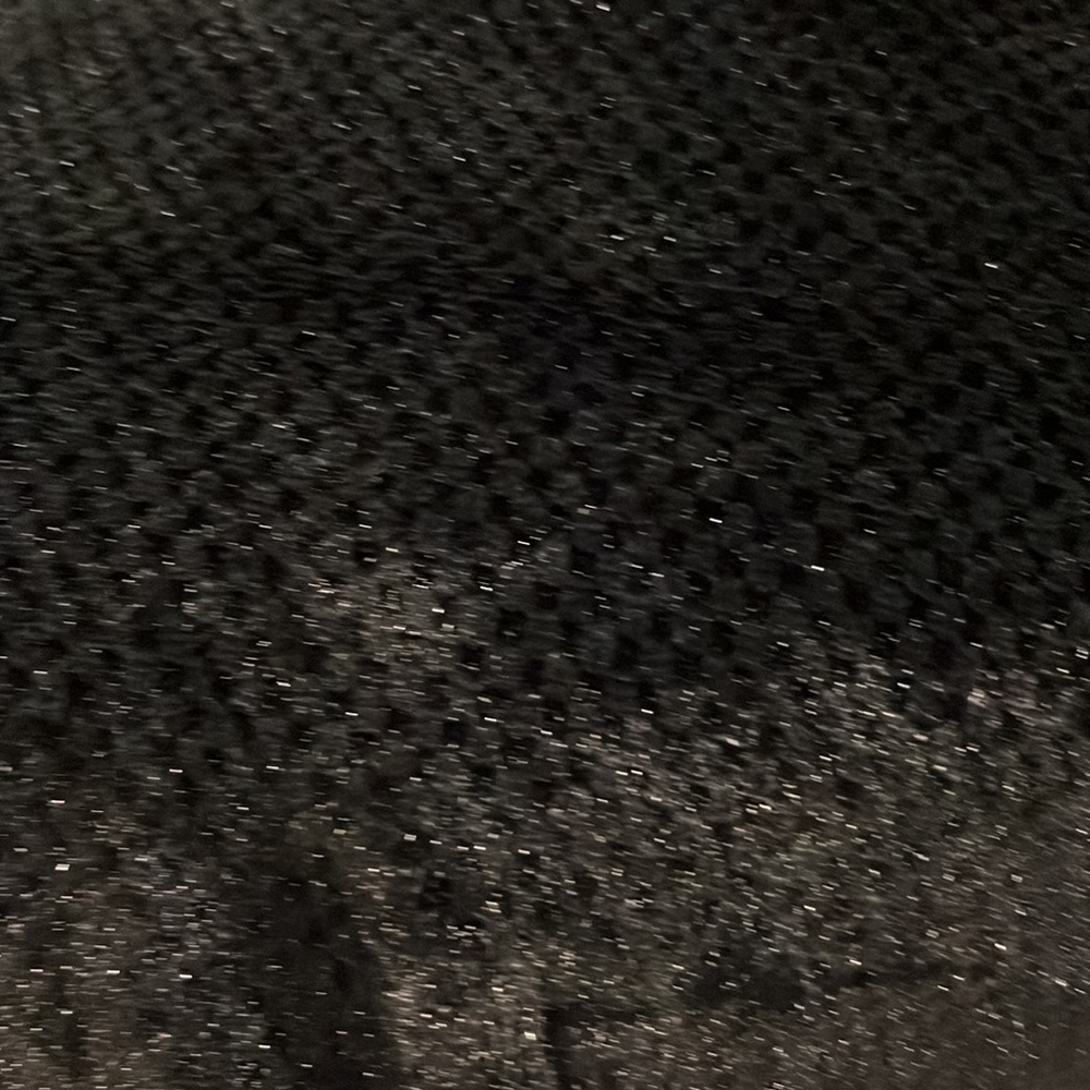 2.333 yards of black furry polyester fabric